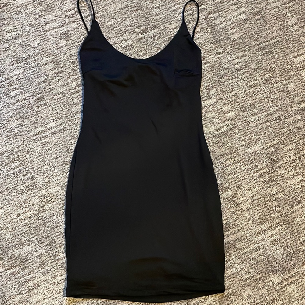 By the way black stretchy mini, cute back- NWO